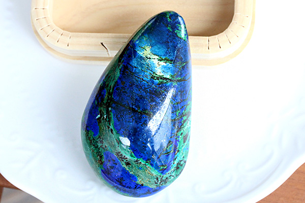 特選品】アルゼンチン産アズロマラカイトタンブル-001水晶