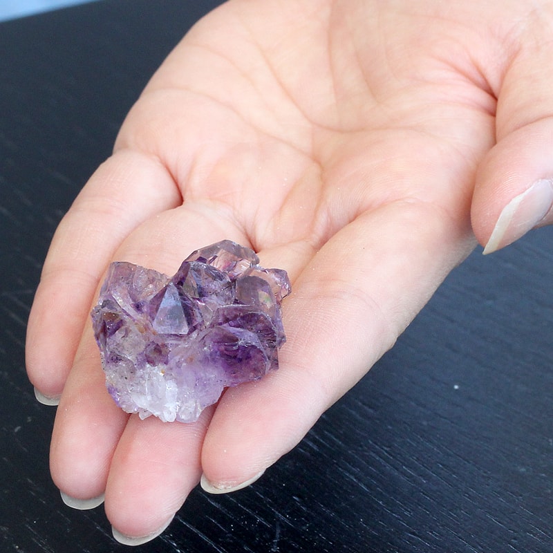 秘蔵コレクション】インド産アメジストエレスチャル-077水晶クラスター 