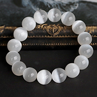 【スーパーSALE】シルクの様な美しさ！中国産セレナイトブレスレット12mm-006