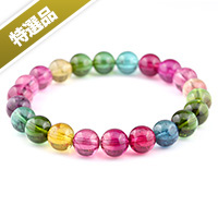 【スーパーSALE】【特選品】極上最高級！アフガニスタン産ミックスカラートルマリン8.5〜9mmブレスレットSA-041