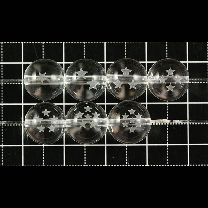水晶ドラゴンボール7個セット10mm（各1.0mm穴）水晶クラスター