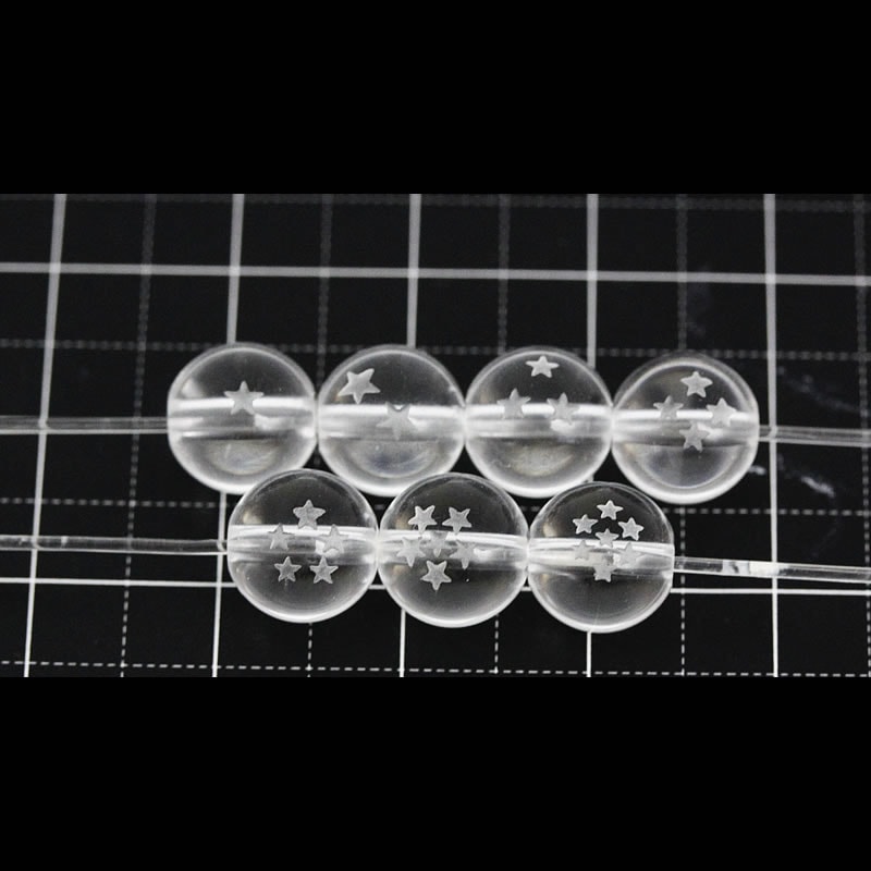 水晶ドラゴンボール7個セット7.5mm（各1.0mm穴）水晶クラスター