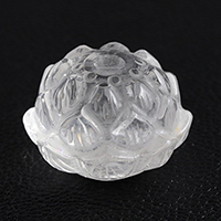 【スーパーSALE】水晶蓮の花彫り物（丸玉台座）-073