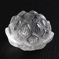 【スーパーSALE】水晶蓮の花彫り物（丸玉台座）-076