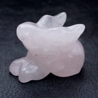【スーパーSALE】ローズクォーツ彫り物うさぎ-039