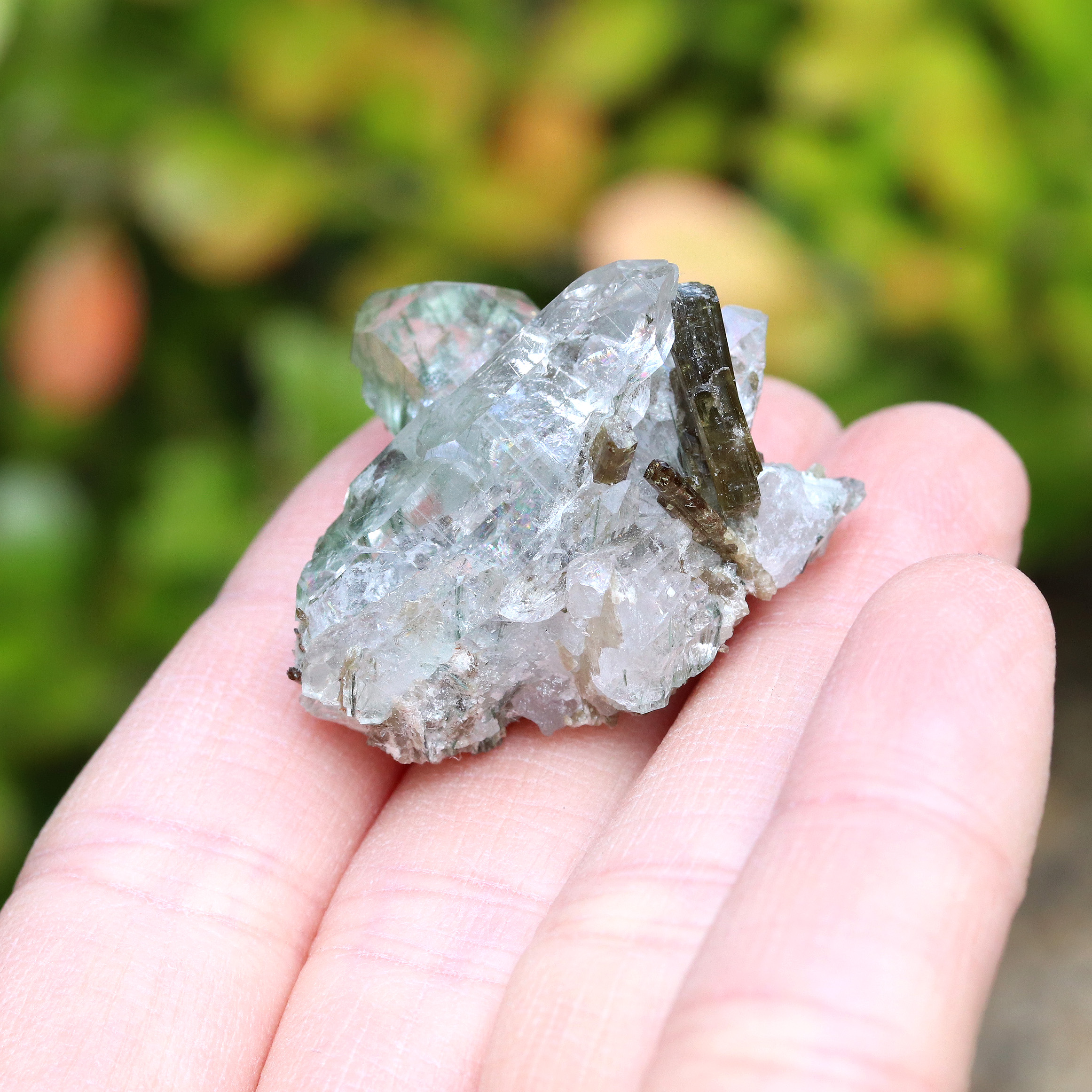 モンブラン水晶 一点もの  スモーキーグインデル水晶 原石 900g