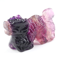 【スーパーSALE】縁起物！フローライト龍彫り物-030