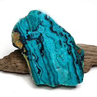 アリゾナ産クリソコラ原石磨きプレート-034
