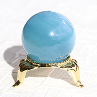 【スーパーSALE】アクアマリン丸玉（台座付き）-021