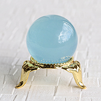 【スーパーSALE】アクアマリン丸玉（台座付き）-022