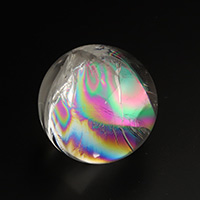 抜群の透明感と虹！レインボー水晶（アイリスクォーツ）丸玉-057